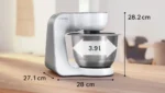 Bosch MUM58200 Küchenmaschine MUM5 Serie 4 – 1000 W, 3,9 l Edelstahlschüssel, 7 Geschwindigkeiten, inkl. Fleischwolf & Zitruspresse – Bild 4