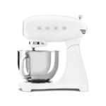 Smeg SMF03WHEU Küchenmaschine – 800 W, 4,8 l Edelstahlschüssel, 10 Geschwindigkeiten, Retro-Design Weiß