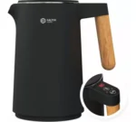 Balter Home Edelstahl-Wasserkocher matt mit Holzoptik-Griff – modernes Design – Bild 2