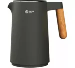 Balter Home Edelstahl-Wasserkocher matt mit Holzoptik-Griff – modernes Design