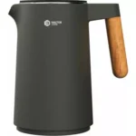 Balter Home Edelstahl-Wasserkocher matt mit Holzoptik-Griff – modernes Design