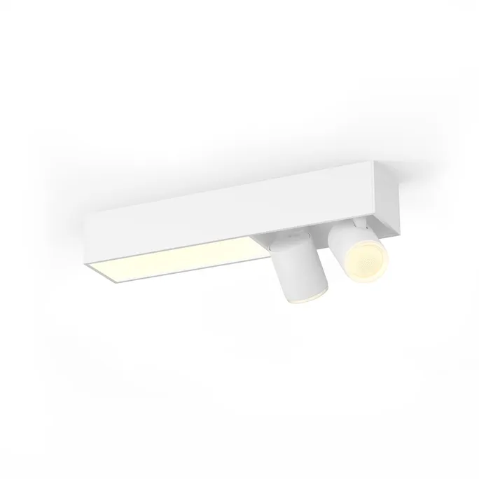 200622114636000601900071A Philips Hue Centris Deckenleuchte weiß 2er-Spot – RGBW, 2800 lm, 2000-6500 K, schwenkbare Spots, Bluetooth & Bridge – Bild 1