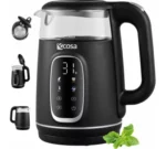 Ecosa EO-697 Glas-Wasserkocher 1,7L 2200W mit 4 Temperaturstufen & 2h Warmhaltefunktion