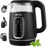 Ecosa EO-697 Glas-Wasserkocher 1,7L 2200W mit 4 Temperaturstufen & 2h Warmhaltefunktion