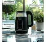 Ecosa EO-697 Glas-Wasserkocher 1,7L 2200W mit 4 Temperaturstufen & 2h Warmhaltefunktion – Bild 3