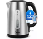 Midea MKE17M1ADS Wasserkocher 1,7L 2200W Edelstahl kabellos mit Schnellkochfunktion