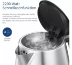 Midea MKE17M1ADS Wasserkocher 1,7L 2200W Edelstahl kabellos mit Schnellkochfunktion – Bild 3