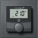 Homematic IP Wandthermostat HmIP-WTH-A | Mit Luftfeuchtigkeitssensor | 55er-Rahmen | App & Sprachsteuerung | Anthrazit