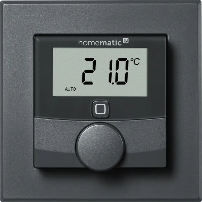 230731162003900501900067J Homematic IP Wandthermostat HmIP-WTH-A | Mit Luftfeuchtigkeitssensor | 55er-Rahmen | App & Sprachsteuerung | Anthrazit – Bild 1