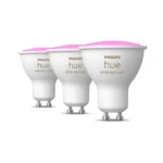 Philips Hue White & Color Ambiance GU10 3er Pack – RGBW, 400 lm, 2000-6500 K, dimmbar, Bluetooth & Bridge