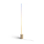 Philips Hue Gradient Signe Stehleuchte Oak – RGBW, 2550 lm, 2000-6500 K, Eichenholzfuß, Gradient-Technologie