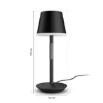 Philips Hue Go tragbare Tischleuchte schwarz – RGBW, IP54, Akku, 2000-6500 K, Bluetooth & Bridge – Bild 2