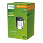 Philips Outdoor Solar Shroud Wandleuchte schwarz – 2.3W, 250 lm, 2700K, IP44, Bewegungssensor, kabellos – Bild 2