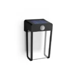 Philips Outdoor Solar Shroud Wandleuchte schwarz – 2.3W, 250 lm, 2700K, IP44, Bewegungssensor, kabellos