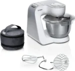 Bosch MUM58200 Küchenmaschine MUM5 Serie 4 – 1000 W, 3,9 l Edelstahlschüssel, 7 Geschwindigkeiten, inkl. Fleischwolf & Zitruspresse