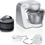 Bosch MUM58200 Küchenmaschine MUM5 Serie 4 – 1000 W, 3,9 l Edelstahlschüssel, 7 Geschwindigkeiten, inkl. Fleischwolf & Zitruspresse