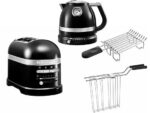 KitchenAid Artisan Frühstücks-Set 5KEK1522 + 5KMT2204 – Wasserkocher 1,5 L & Toaster 2 Scheiben, Onyx Schwarz