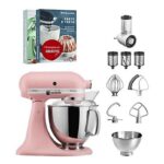 KitchenAid Artisan 5KSM175 Beginner-Set Küchenmaschine – 4,8 L, 300 W, 10 Geschwindigkeiten, Altrosa