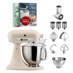 KitchenAid Artisan 5KSM175PSEFL Beginner-Set Küchenmaschine – 4,8 L, 300 W, 10 Geschwindigkeiten, Fresh Linen
