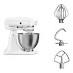 KitchenAid Classic 5K45SSEFW Küchenmaschine – 4,3 L, 275 W, 10 Geschwindigkeiten, Matt Weiß