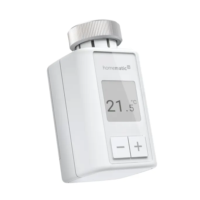 PI_380396446 Homematic IP Heizkörperthermostat Flex HmIP-eTRV-F | E-Paper-Display | 3 Jahre Batterie | App & Sprachsteuerung | Weiß – Bild 1