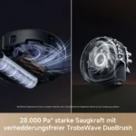 Mova Z60 Ultra Roller Complete schwarz – 28.000 Pa, Rollenwischer, 8 cm Hindernisüberwindung, 80°C Heißwasserreinigung, UV – Bild 3