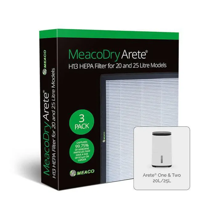 PI_738013453 Meaco Dry Arete H13 HEPA-Ersatzfilter | Für 20L & 25L | 3er-Pack | 99,95 % Filtereffizienz | 3 Monate Laufzeit – Bild 1