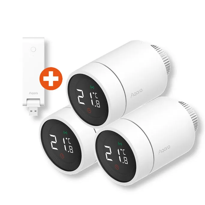 PI_761310205 Aqara Starter Set | 3x Heizkörperthermostat E1 + Hub | Zigbee 3.0 | HomeKit, Alexa, Google | Matter-fähig – Bild 1