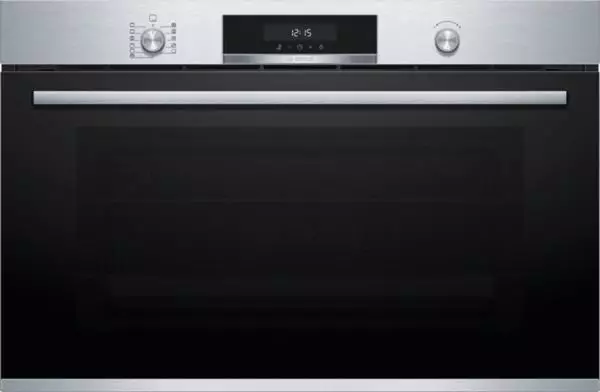 XL1_bosch-serie-6-vbd5780s0-backoefen-edelstahl Bosch VBD5780S0 Serie 6 Einbau-Backofen 90 cm breit Pyrolyse Teleskopauszug Schwarz – Bild 1
