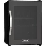 KLARSTEIN Mini Kühlschrank 33 l Glastür LED Getränkekühlschrank leise Schwarz Energieklasse C