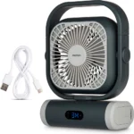 MEDION E10 TF Akku-Ventilator mit Fernbedienung – 10.000 mAh, 5 Stufen, LED-Licht