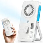 NSIHING Mini USB-Ventilator mit Sprühnebel Wiederaufladbar, 3 Geschwindigkeitsstufen